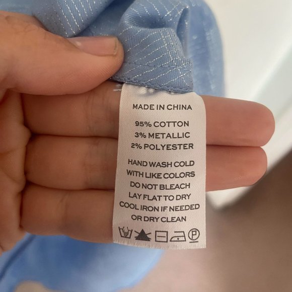 Hill House Athena Nap Dress Light Blue Glitter Check - Picture 5 of 6